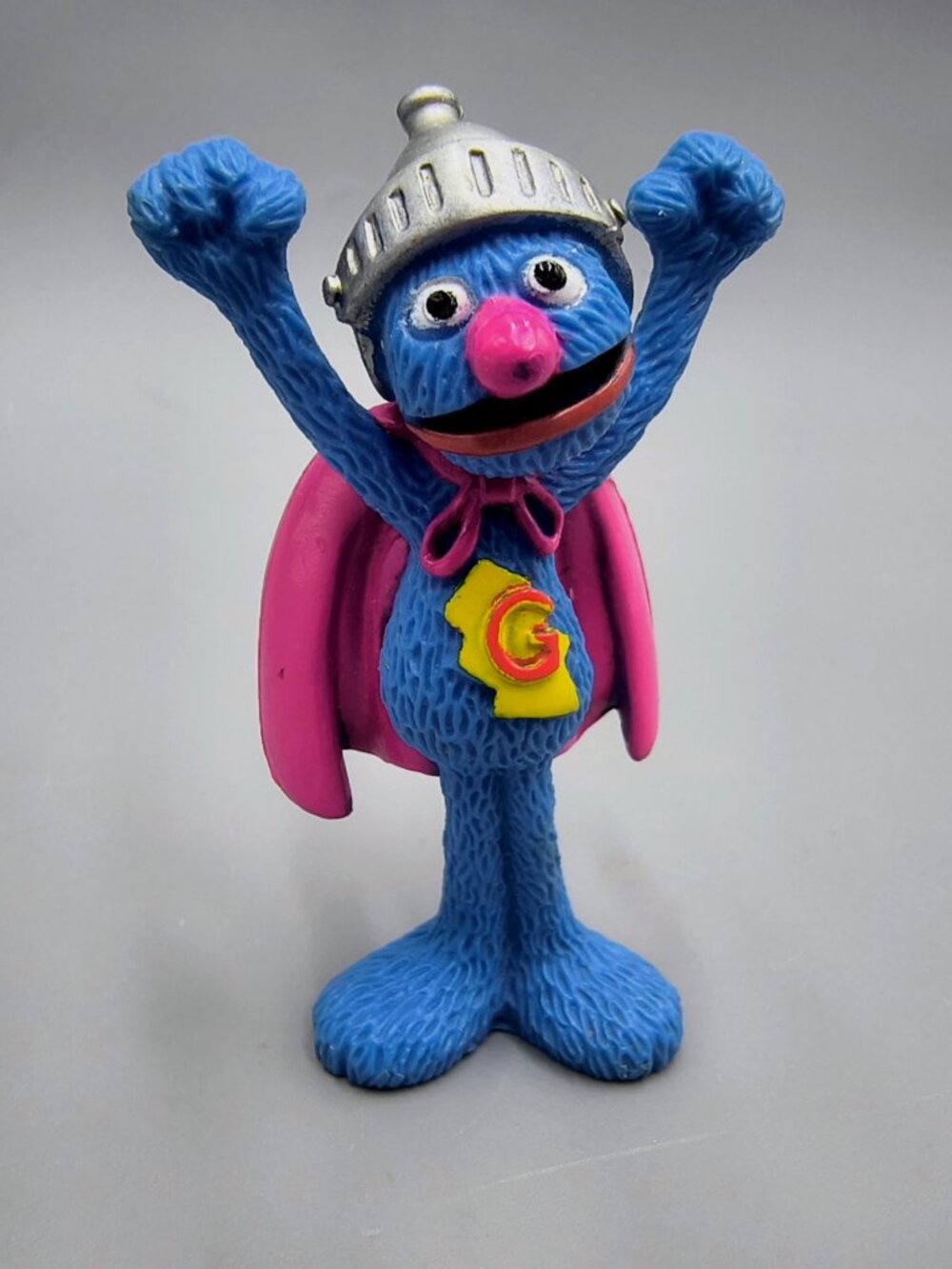 Sesame Street Super Grover Pvc Figure Helmet Cape Tyco Preschool 3 inch